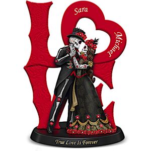 The Hamilton Collection Romantic Sugar Skull Couple Figurine With Your 2 Names