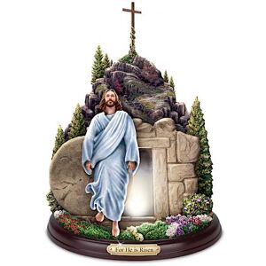 Hawthorne Village Thomas Kinkade Studios He Is Risen Light-Up Jesus Sculpture