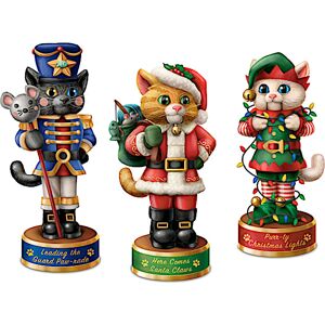 Hawthorne Village A Meowwy Little Christmas Nutcracker Sculpture Collection
