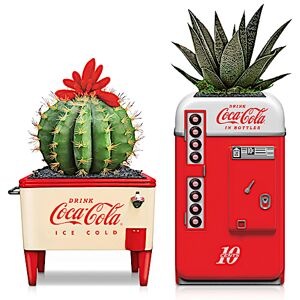 The Bradford Exchange COCA-COLA Timeless Classics Sculpted Planters And Succulents