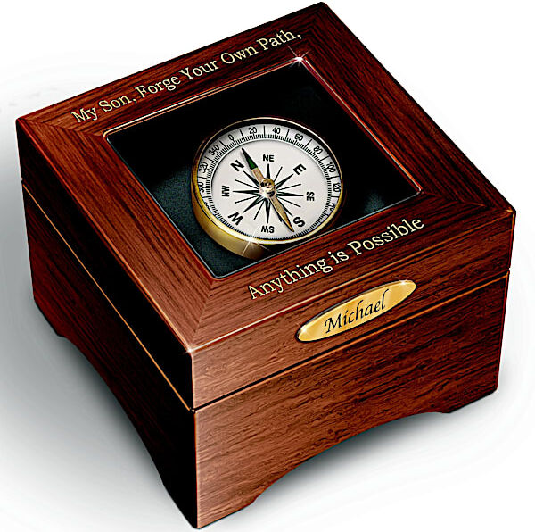 The Bradford Exchange Keepsake Box: Son, Forge Your Path Personalized Keepsake Box - Graduation Gift Ideas