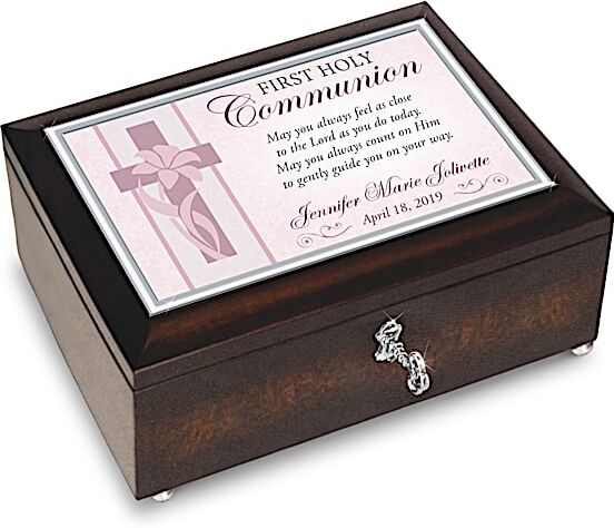 The Bradford Exchange First Holy Communion Music Box With Name And Date  Gift For Girls