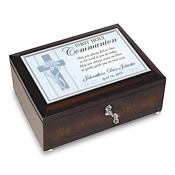 The Bradford Exchange First Holy Communion Music Box With Name And Date  Gift For Boys