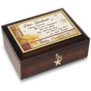 The Bradford Exchange Keepsake Music Box: Congratulations Graduate Personalized Jewelry Music Box With Engraved Name - Graduation Gift Ideas