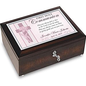 The Bradford Exchange First Holy Communion Music Box With Name And Date  Gift For Girls