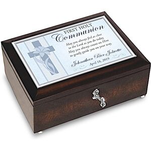 The Bradford Exchange First Holy Communion Music Box With Name And Date  Gift For Boys