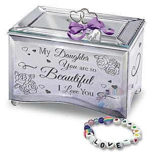 The Bradford Exchange Mirrored Music Box For Daughter With Personalized Charm