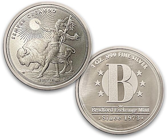 The Bradford Exchange Bradford Bullion Coin In One Troy Oz. Of .999 Silver