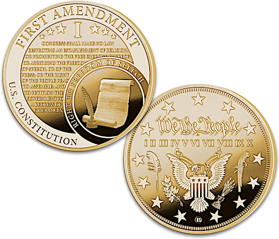 Bradford Authenticated The U.S. Constitution 24K Gold-Plated Proof Coin Collection