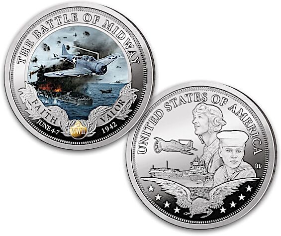 The Bradford Exchange The 80th Anniversary Battle Of Midway Proof Coin Collection