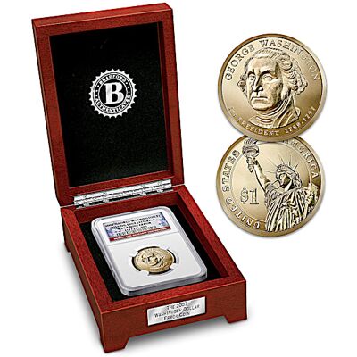 Bradford Authenticated The Washington Error Presidential Dollar Coin With Display Box Bradford Authenticated The Washington Error Presidential Dollar Coin With Display Box