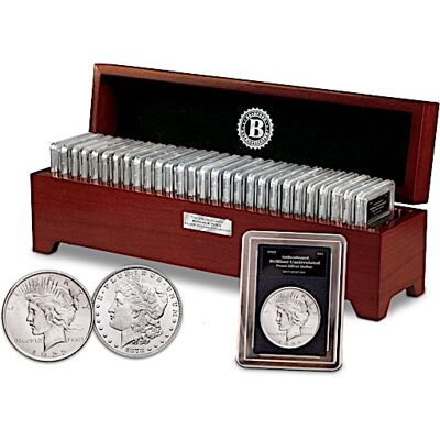 Bradford Authenticated Uncirculated Morgan And Peace Silver Dollar Coin Collection Bradford Authenticated Uncirculated Morgan And Peace Silver Dollar Coin Collection