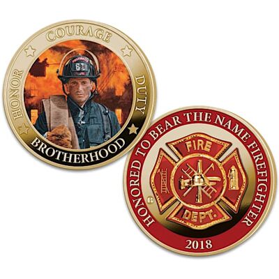 Bradford Authenticated Firefighter Tribute 24K Gold Plated Proof Coin Collection with Glen Green Art Bradford Authenticated Firefighter Tribute 24K Gold Plated Proof Coin Collection with Glen Green Art