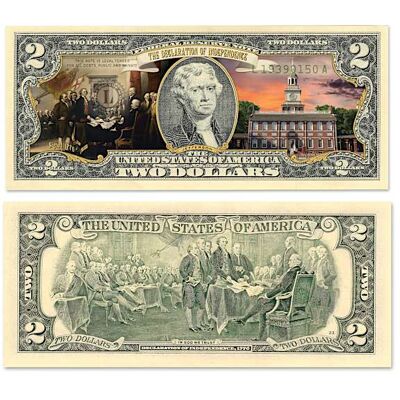 Bradford Authenticated All-New U.S. History Vivid Full-Color $2 Bills Currency Collection Bradford Authenticated All-New U.S. History Vivid Full-Color $2 Bills Currency Collection