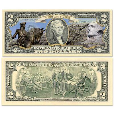 Bradford Authenticated U.S. $2 Bills Honoring Historic Presidents With Display Box Bradford Authenticated U.S. $2 Bills Honoring Historic Presidents With Display Box