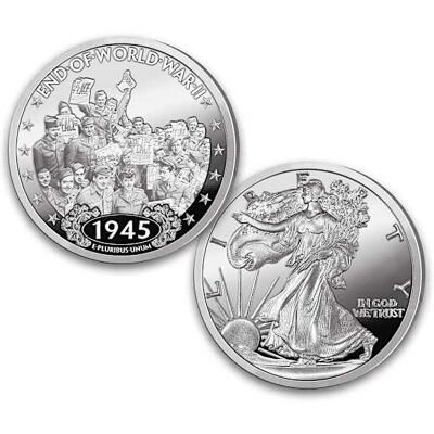 Bradford Authenticated Walking Liberty WWII History Proof Coins With Display Bradford Authenticated Walking Liberty WWII History Proof Coins With Display