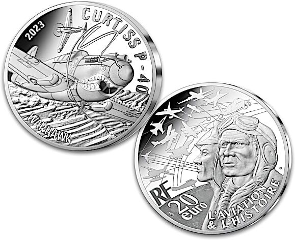 The Bradford Exchange Curtiss P-40 Warhawk Coin: 44.4 Grams Of 90% Silver