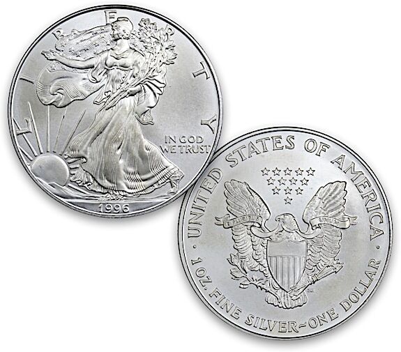 Bradford Authenticated The 1996 Rarest Year Of Issue Uncirculated Condition Silver Eagle Coin