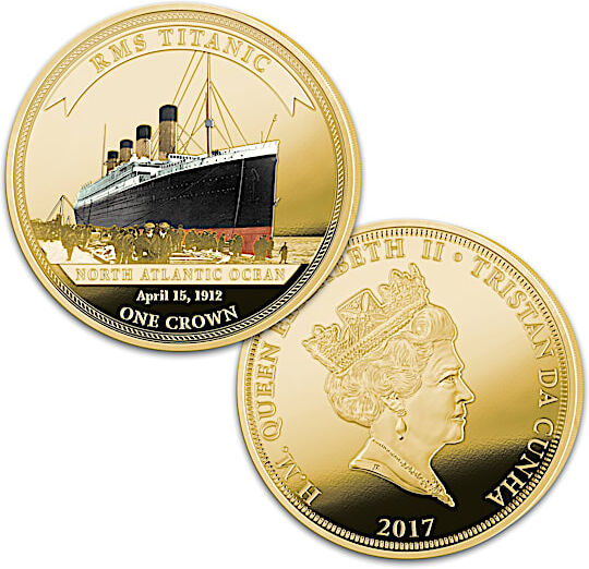 Bradford Authenticated Legendary Shipwrecks Legal Tender Golden Crown Coin Collection: 1 of 2000