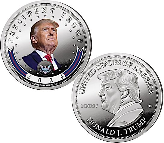 The Bradford Exchange Trump Silver-Plated Proof Coin Collection With Free $2 Bill