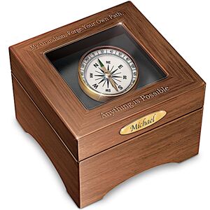 The Bradford Exchange Grandson, Forge Your Path Personalized Musical Keepsake Box with Working Compass