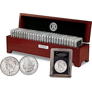 Bradford Authenticated Uncirculated Morgan And Peace Silver Dollar Coin Collection