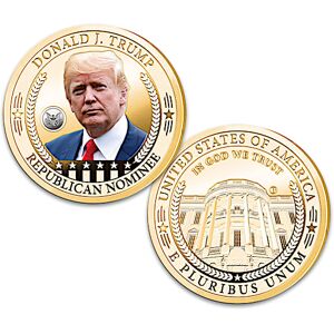 Bradford Authenticated Donald Trump 24K Gold-Plated Proof Coin Collection