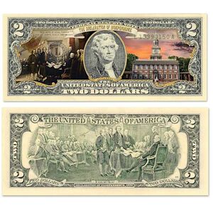 Bradford Authenticated All-New U.S. History Vivid Full-Color $2 Bills Currency Collection