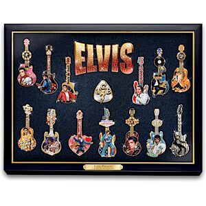 The Bradford Exchange Elvis Presley Legacy Pin Collection With Display Case