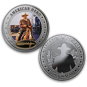 The Bradford Exchange John Wayne Silver-Plated Proof Coins With Display Box
