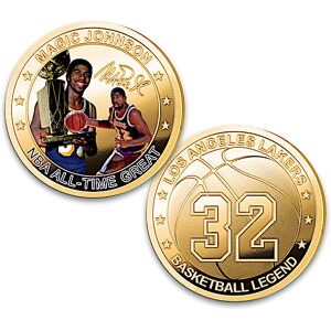 The Bradford Exchange Magic Johnson NBA Bronze Bullion Coins And Display Box
