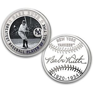 The Bradford Exchange Babe Ruth 90th Anniversary Tribute Coins And Display Box
