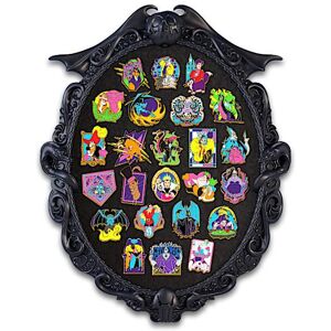 The Bradford Exchange DISNEY VILLAINS 24K Gold-Plated Blacklight Pin Collection
