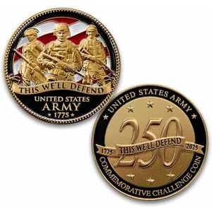 The Bradford Exchange U.S. Army 250th Anniversary 24K Gold-Plated Challenge Coins
