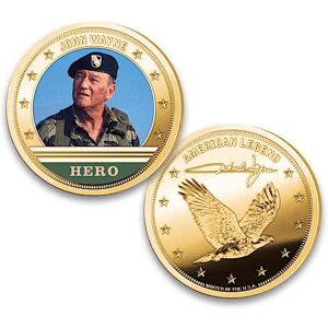 The Bradford Exchange U.S.-Minted John Wayne Military Proof Coins And Display Box