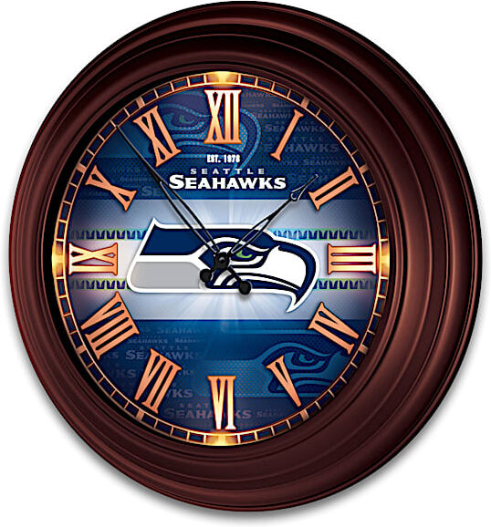 The Bradford Exchange Seattle Seahawks Illuminated Atomic Wall Clock