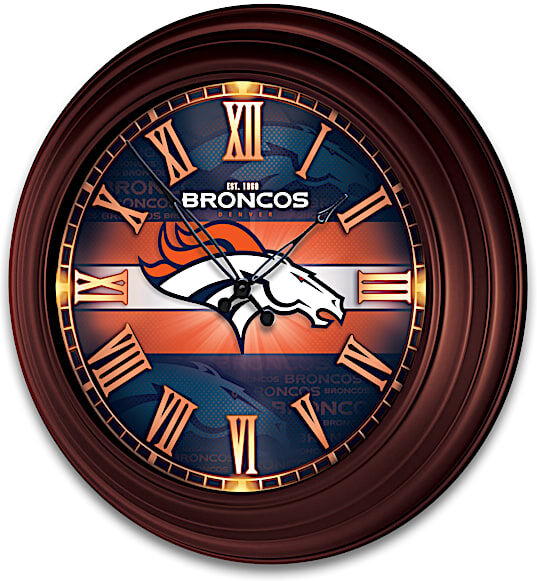 The Bradford Exchange Denver Broncos Illuminated Atomic Wall Clock