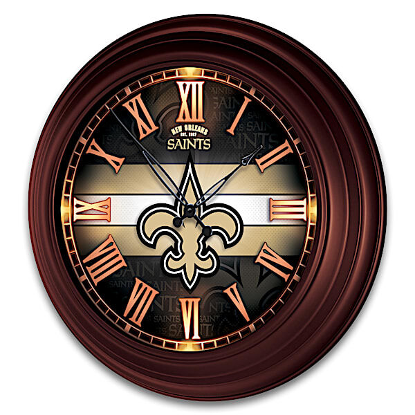 The Bradford Exchange New Orleans Saints Illuminated Atomic Wall Clock