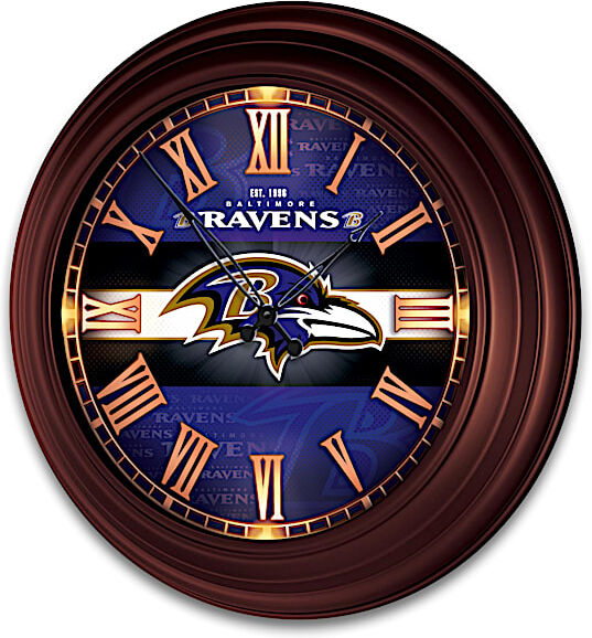 The Bradford Exchange Baltimore Ravens Illuminated Atomic Wall Clock