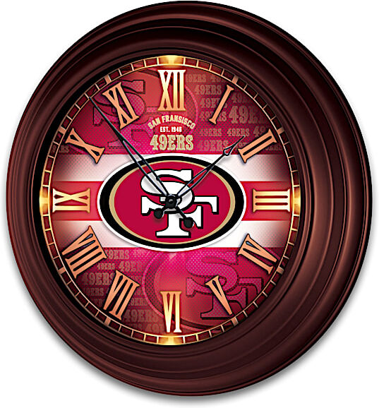 The Bradford Exchange San Francisco 49ers Illuminated Atomic Wall Clock