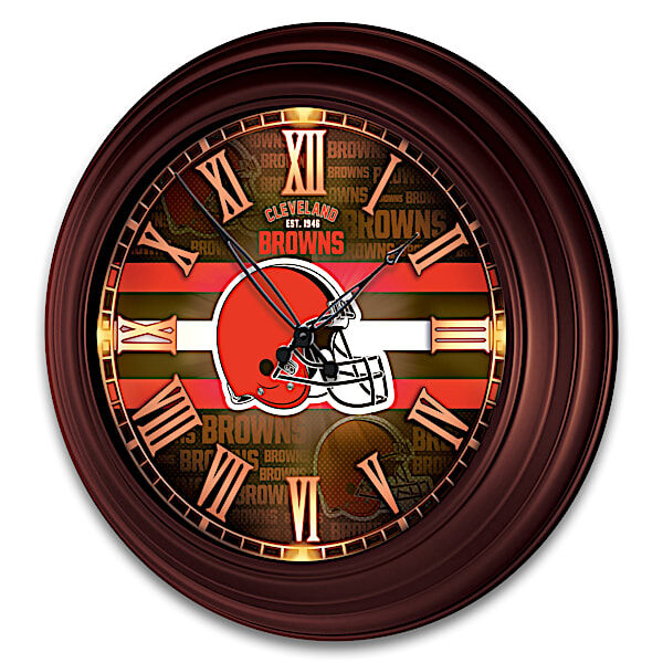 The Bradford Exchange Cleveland Browns Illuminated Atomic Wall Clock
