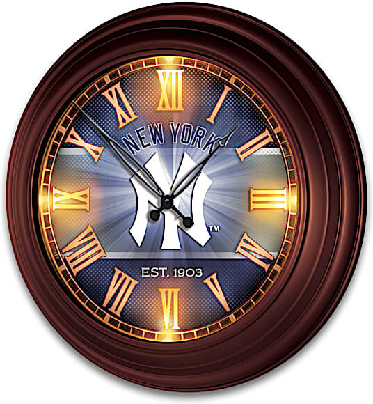 The Bradford Exchange New York Yankees Illuminated Atomic Wall Clock