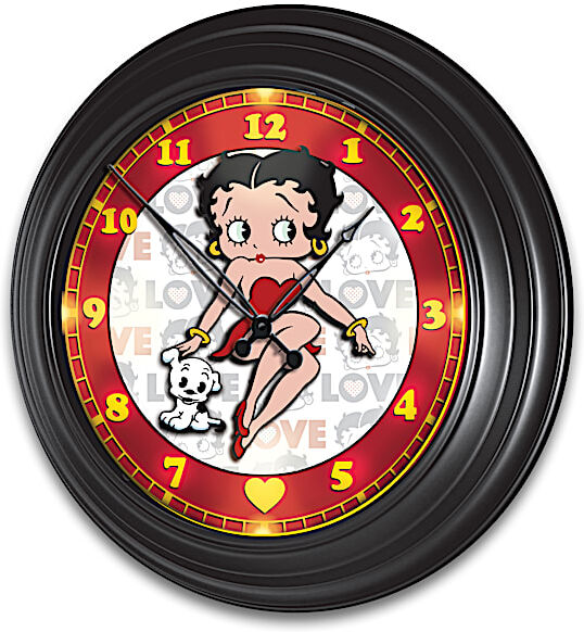 The Bradford Exchange Betty Boop Illuminated Atomic Wall Clock