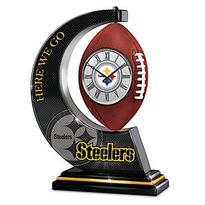The Bradford Exchange Pittsburgh Steelers Table Clock With Rotating Football