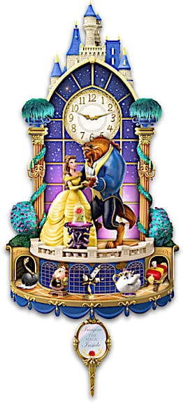 The Bradford Exchange Disney Beauty And The Beast Illuminated Wall Clock