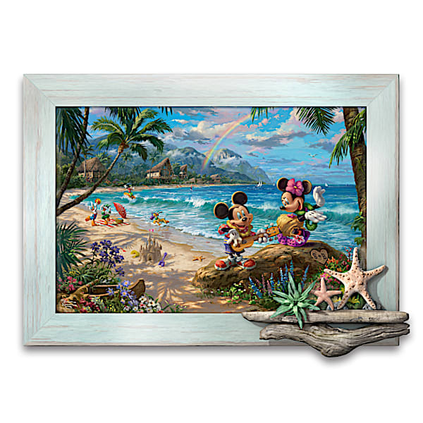 The Bradford Exchange Disney Thomas Kinkade Personalized Tropical Beach Wall Decor