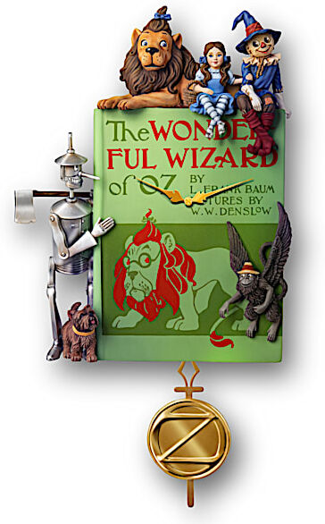 The Bradford Exchange The Wonderful Wizard Of Oz Sculptural Book Cover Wall Clock