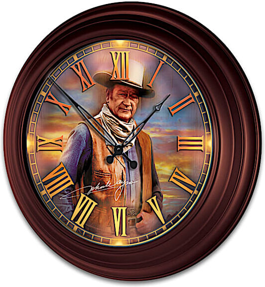 The Bradford Exchange John Wayne Indoor/Outdoor Illuminated Atomic Wall Clock