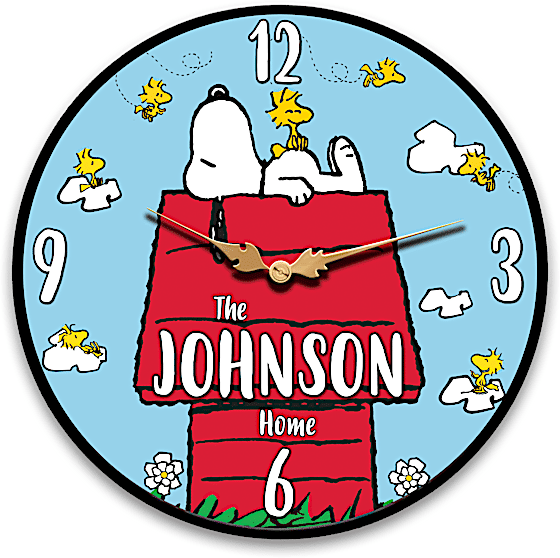 The Bradford Exchange PEANUTS Snoopy And Woodstock Personalized Wall Clock