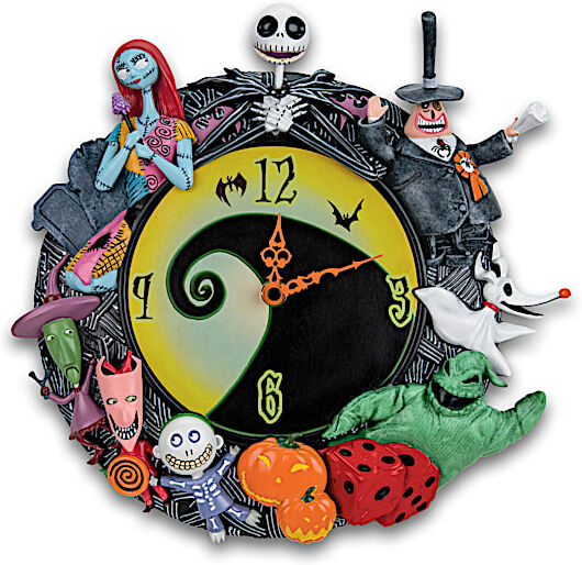 The Bradford Exchange The Nightmare Before Christmas Glow-In-The-Dark Wall Clock